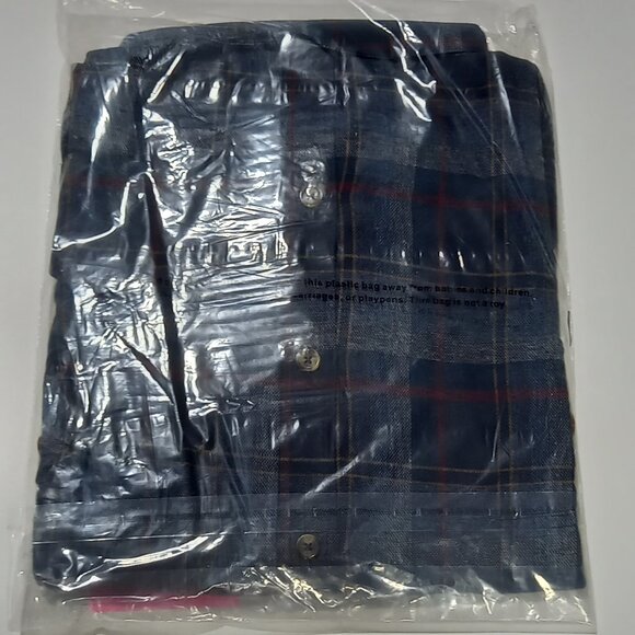 Mens Flannel Plaid Shirt Plaid Steel Blue | Large - Picture 3 of 5